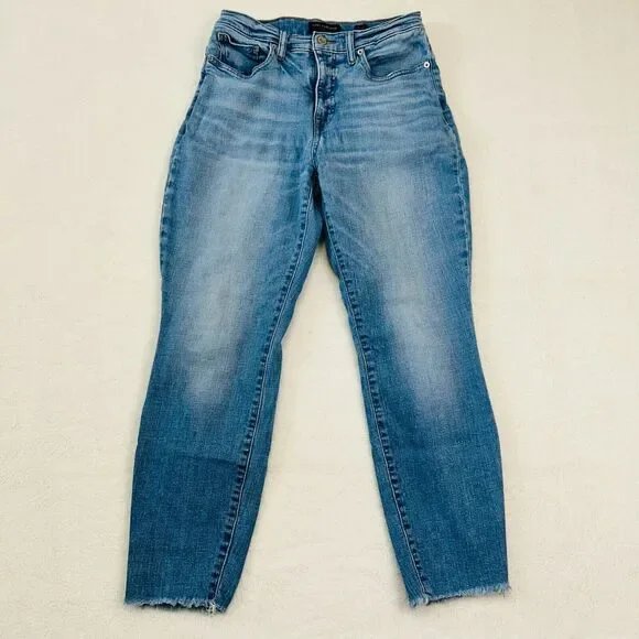 Lucky Brand Straight Ankle Crop Jeans 8/29 Mid Rise Dark Wash Denim - Picture 2 of 16